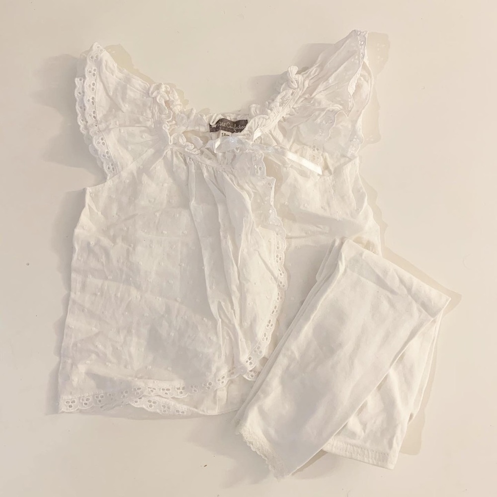 Sz 18 mos Boutique eyelet top and lace leggings